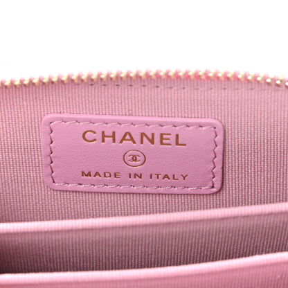 Chanel Caviar Quilted Zip Coin Purse Pink 6 of 10