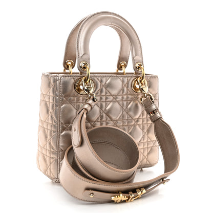 Christian Dior Metallic Lambskin Cannage Small My ABCDior Lady Dior Gold 3 of 11