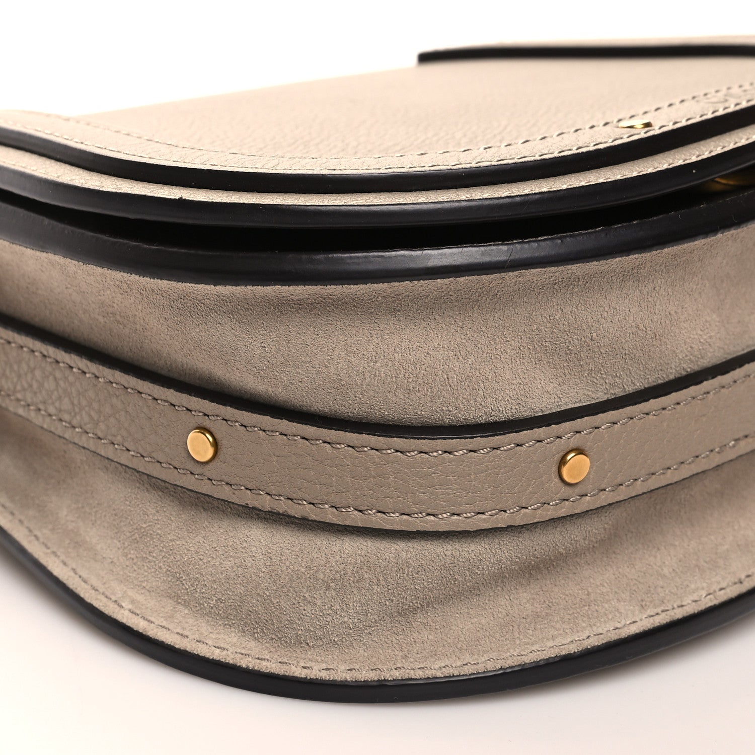 Chloe Calfskin Suede Small Nile Bracelet Bag Motty Grey 8 of 9
