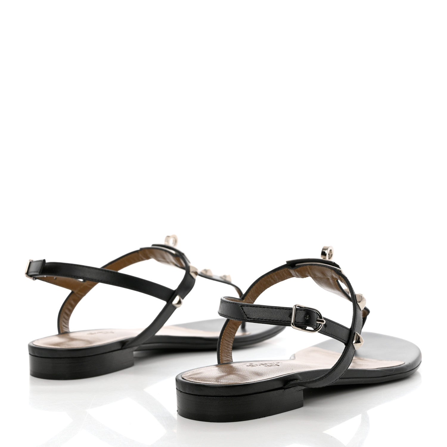 Hermes Calfskin Studded Olivia Sandals 36.5 Black 4 of 10