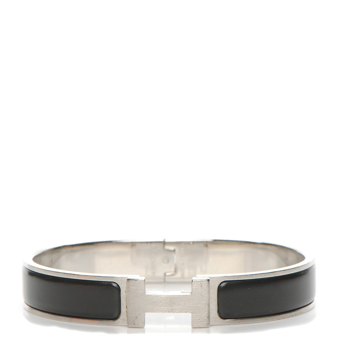 Enamel Narrow Clic Clac H Bracelet GM Black