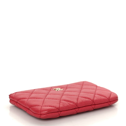 Chanel Iridescent Caviar Quilted Small Cosmetic Case Dark Pink 4 of 7