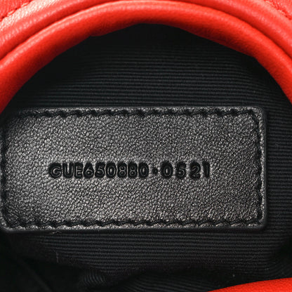 Saint Laurent Lambskin Monogram Loulou Puffer Pouch Clutch Coral 8 of 10