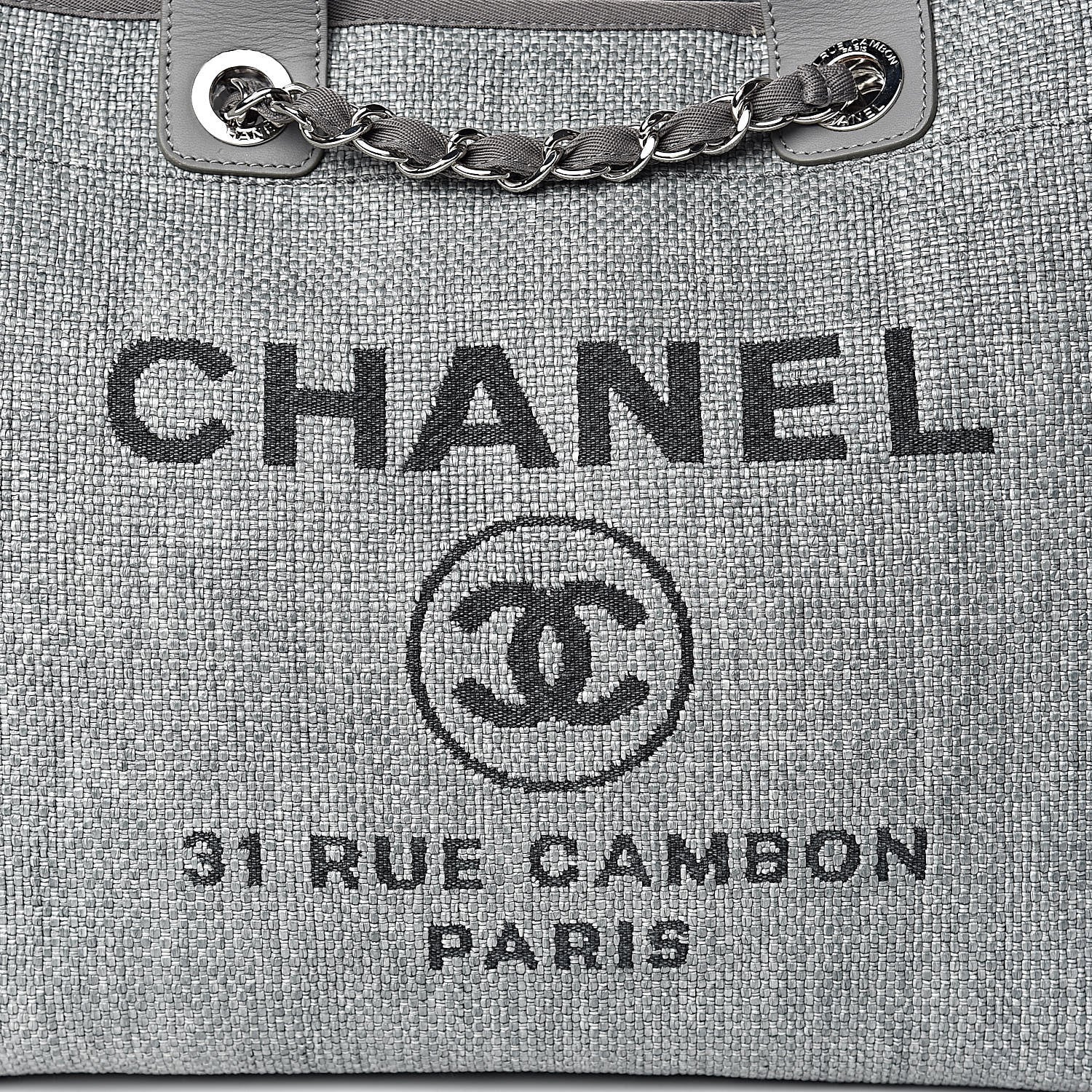 Chanel Canvas Large Deauville Tote Grey 11 of 11
