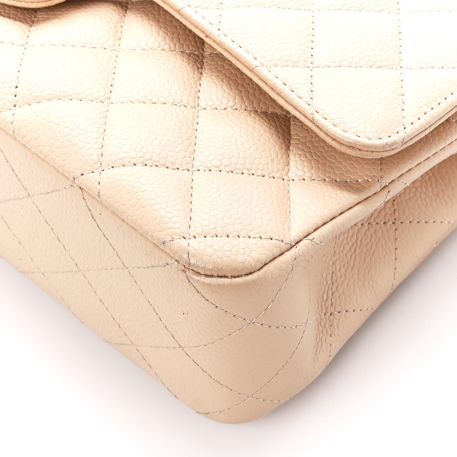 Chanel Caviar Quilted Medium Double Flap Beige 11 of 12