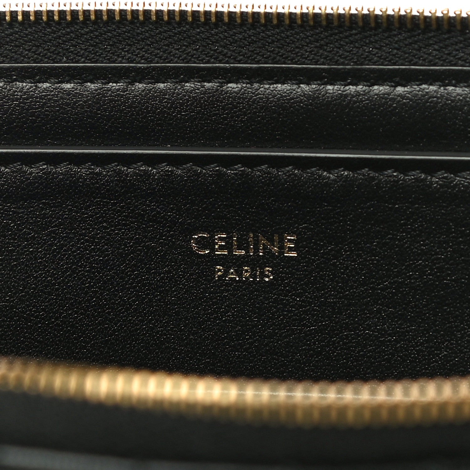 Celine Calfskin Quilted C Charm Pouch Black 7 of 11