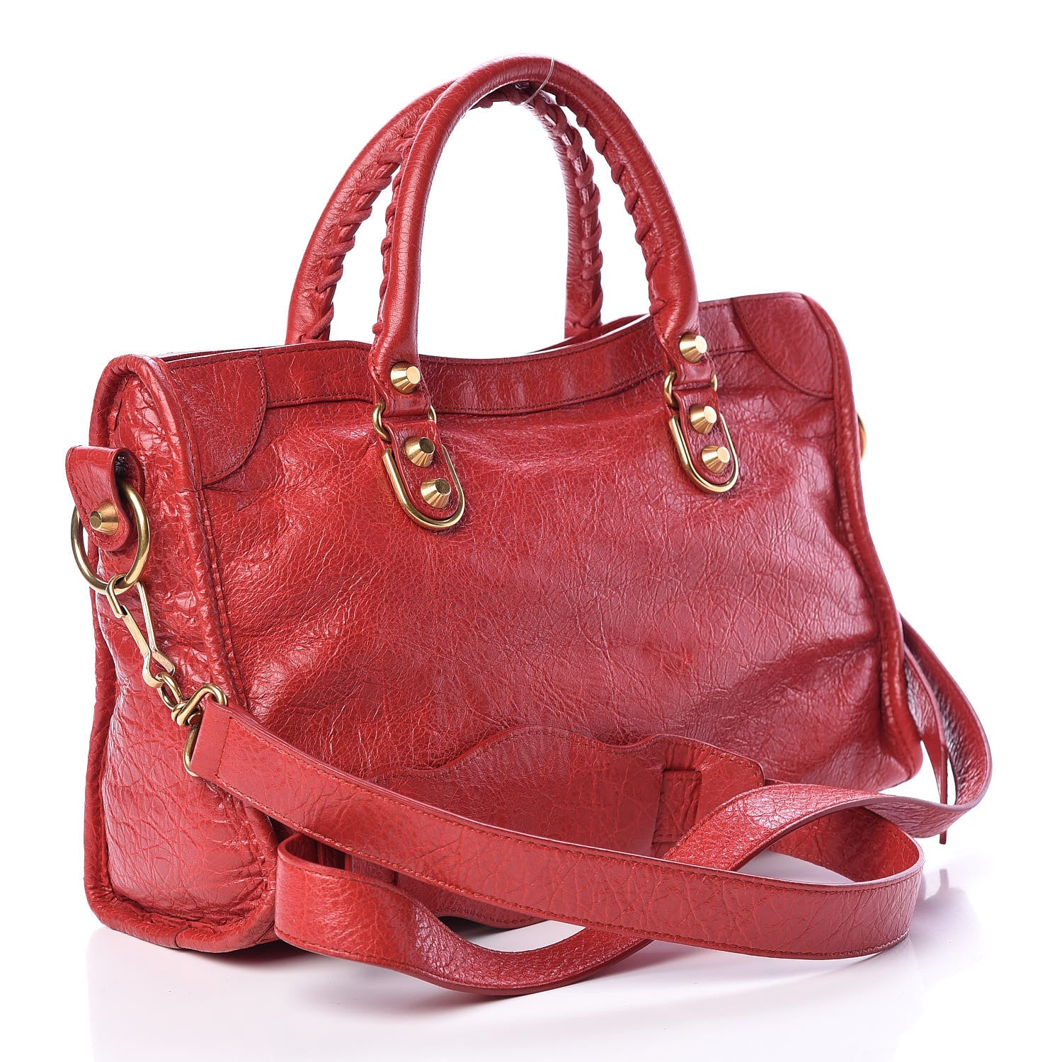 Balenciaga Agneau Gold Metallic Edge Hardware S City Rouge Rubis 3 of 18