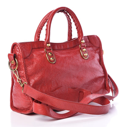 Balenciaga Agneau Gold Metallic Edge Hardware S City Rouge Rubis 3 of 18