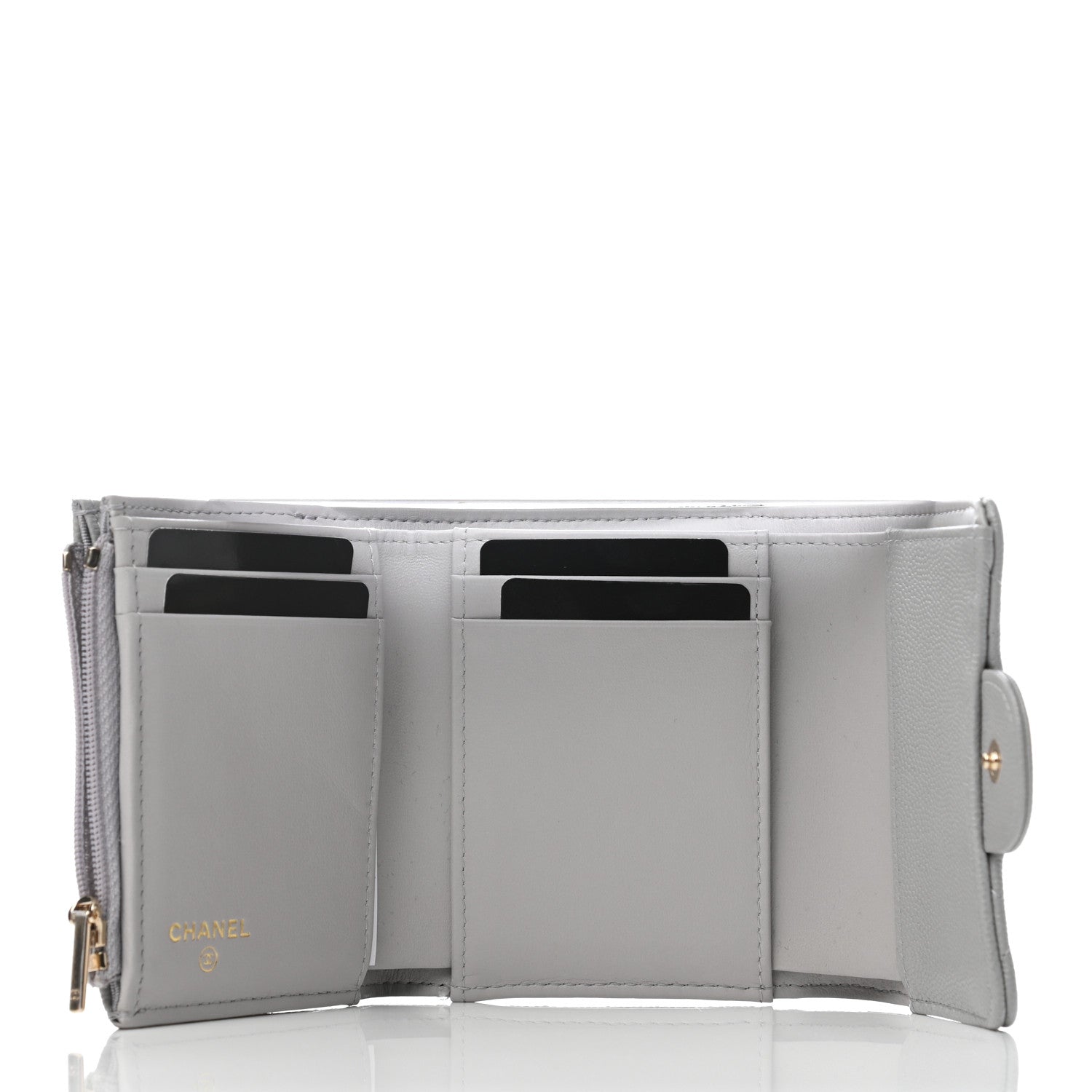Chanel Caviar Quilted Small Flap Wallet Grey 5 of 8