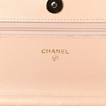Chanel Caviar Quilted Coco Candy Wallet On Chain WOC Beige 6 of 13