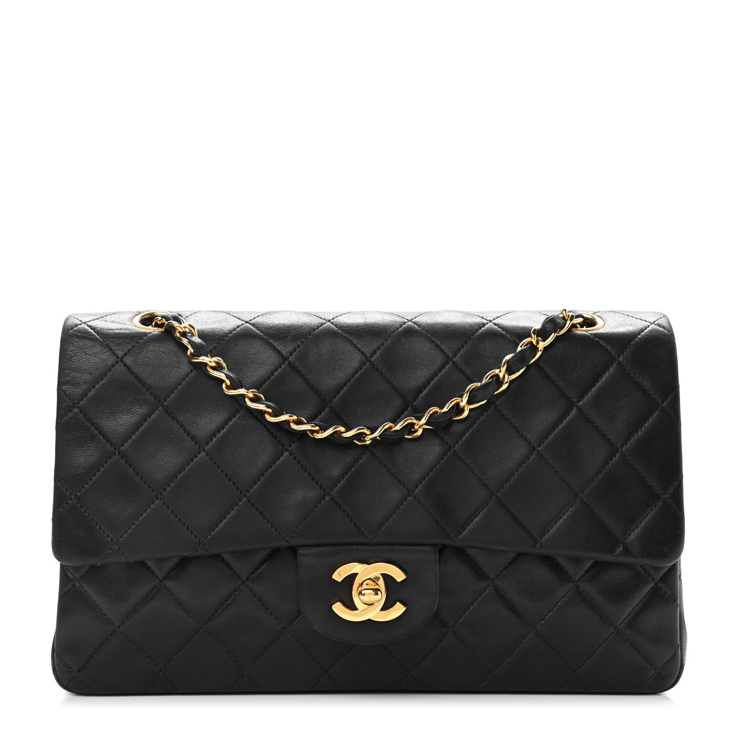 Chanel Lambskin Quilted Medium Double Flap Black 1 of 14