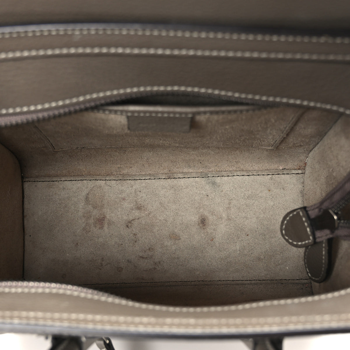 Celine Drummed Calfskin Nano Luggage Souris 4 of 9
