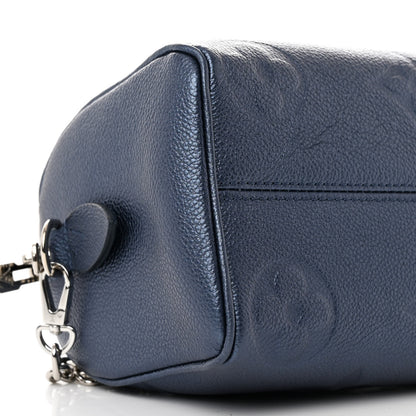 Louis Vuitton Metallic Empreinte Monogram Giant Speedy Bandouliere 20 Navy Nacre 8 of 9