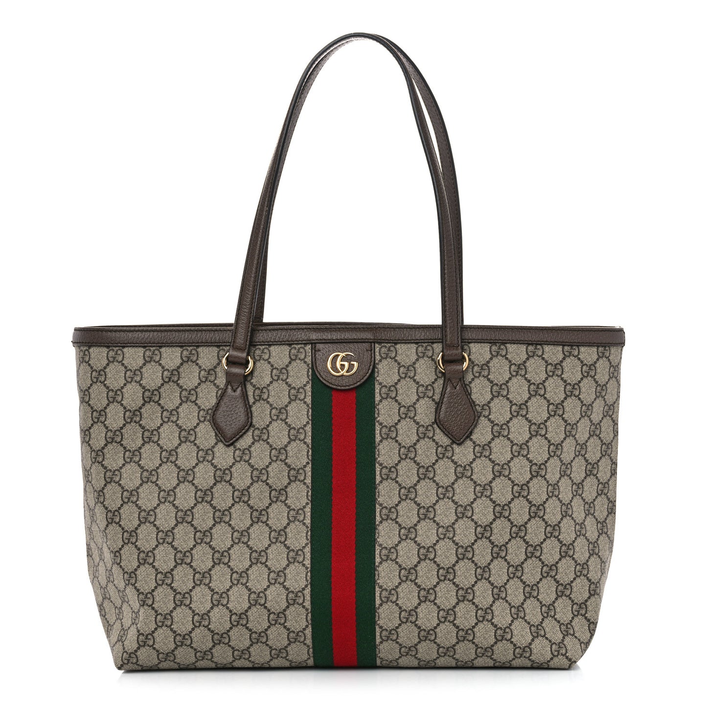 GG Supreme Monogram Medium Ophidia Shopping Tote Brown
