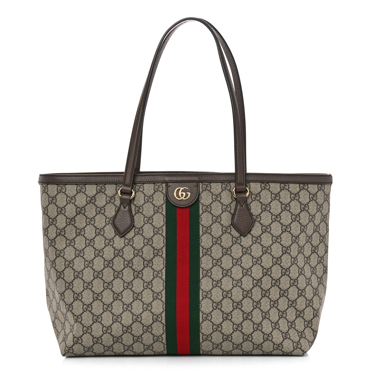 Gucci GG Supreme Monogram Medium Ophidia Shopping Tote Brown 1 of 12