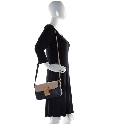 Miu Miu Goatskin Madras Shoulder Bag Black Cammeo 2 of 11
