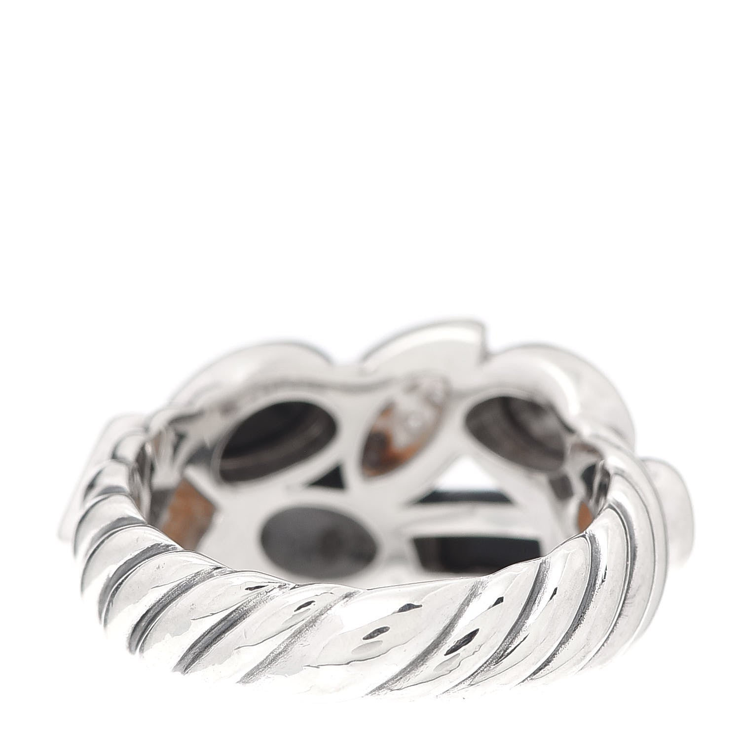 David Yurman Sterling Silver Diamond Black Onyx Hematite Confetti Ring 54 7 3 of 4