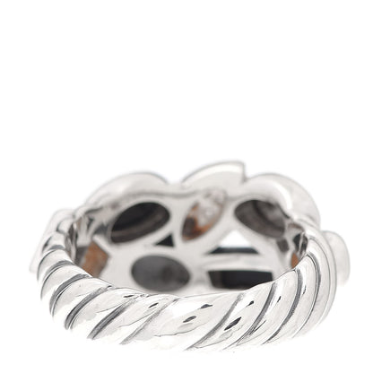 David Yurman Sterling Silver Diamond Black Onyx Hematite Confetti Ring 54 7 3 of 4
