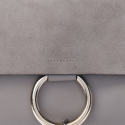 Chloe Suede Calfskin Small Faye Shoulder Bag Motty Grey 10 of 10