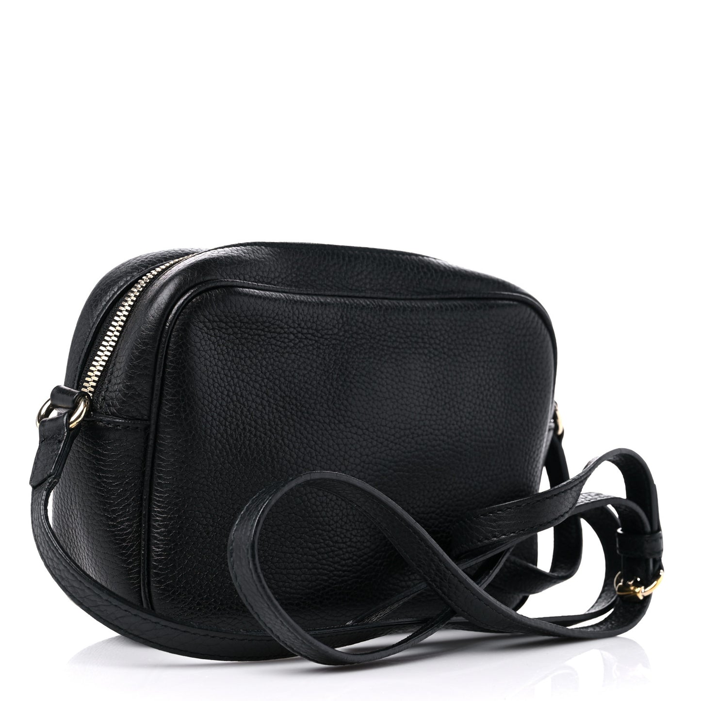 Pebbled Calfskin Small Soho Disco Bag Black