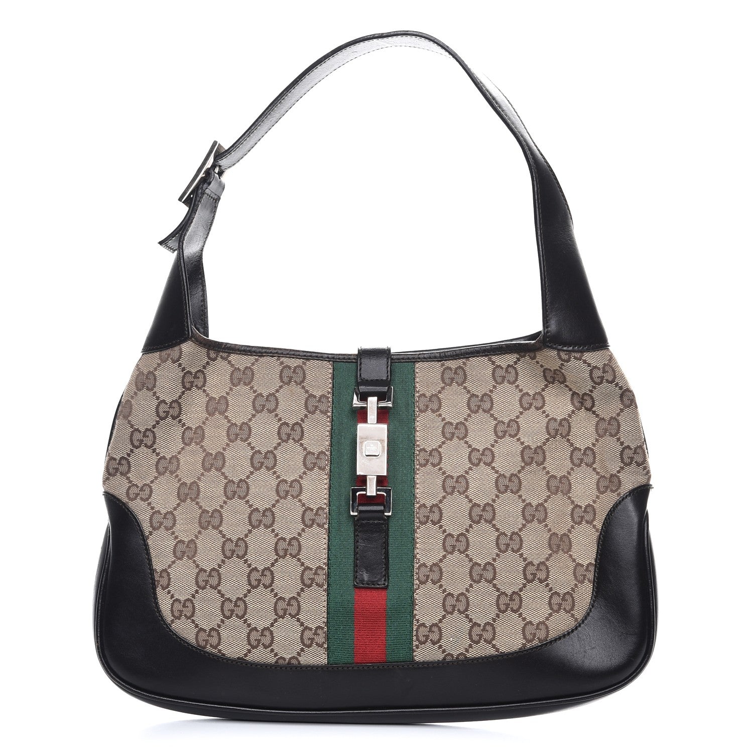 Gucci Monogram Web Jackie O Hobo Dark Brown 1 of 12