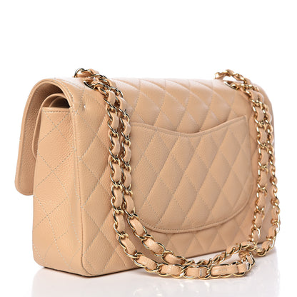 Chanel Caviar Quilted Medium Double Flap Beige Clair 3 of 14