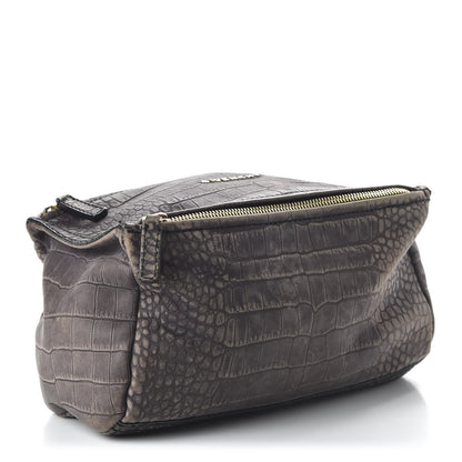 Givenchy Calfskin Crocodile Embossed Mini Pandora Grey 4 of 13