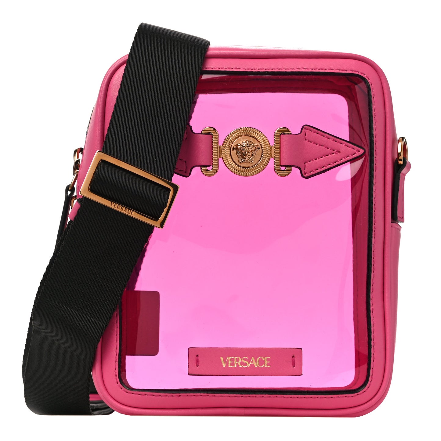 PVC Rubber Medusa Biggie Pouch Bag Fuchsia