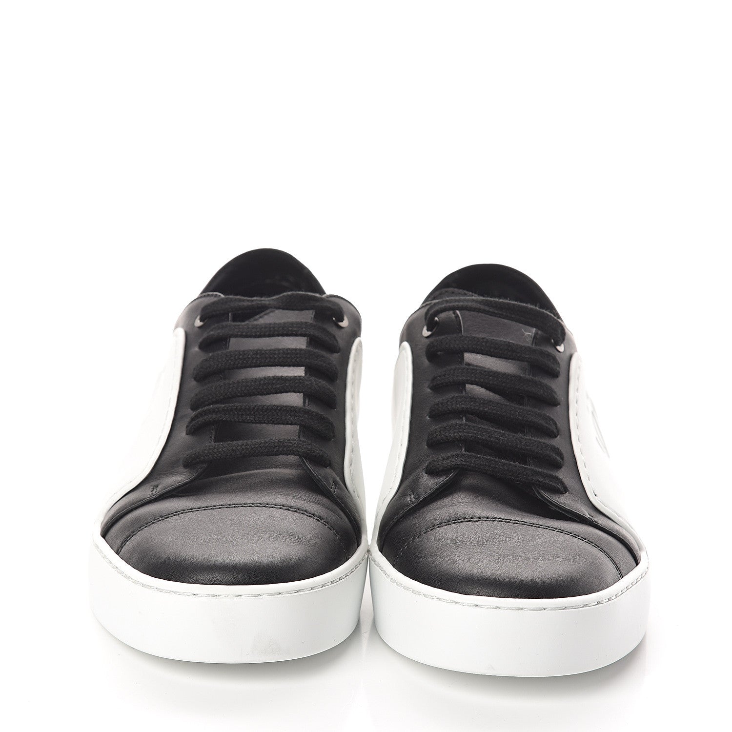 Chanel Calfskin Womens CC Sneakers 39.5 Black White 2 of 7