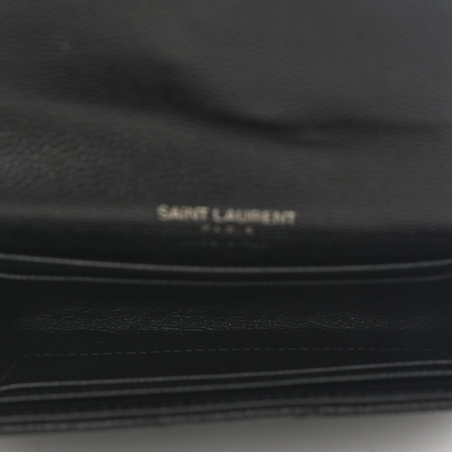 Saint Laurent Grain De Poudre Matelasse Chevron Small Monochrome Monogram Envelope Wallet Black 5 of 7