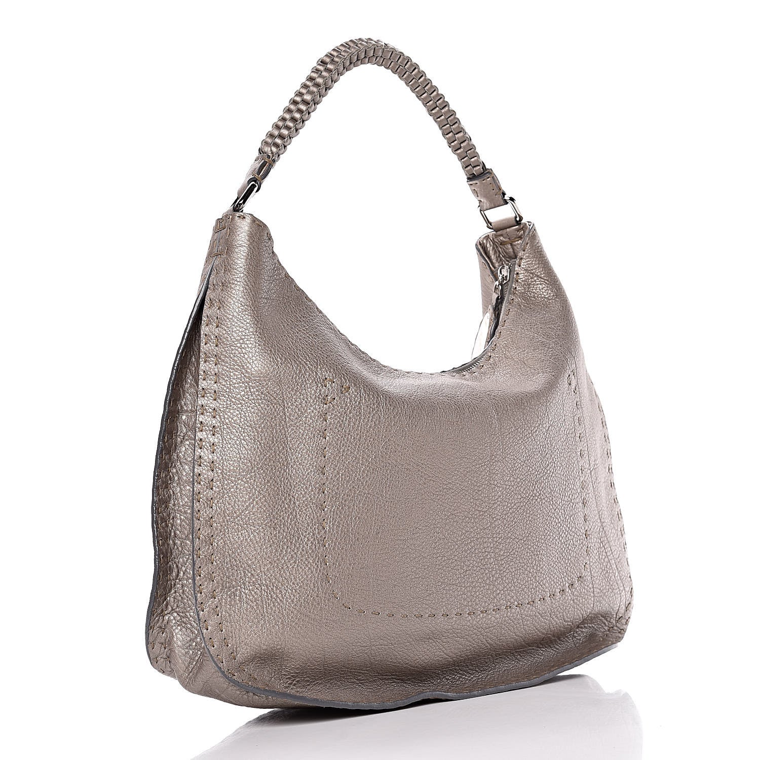 Fendi Cuoio Romano Selleria Hobo Peltro 3 of 13
