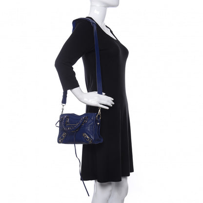 Balenciaga Chevre Gold Metallic Edge Hardware Mini City Bleu Roi 2 of 8
