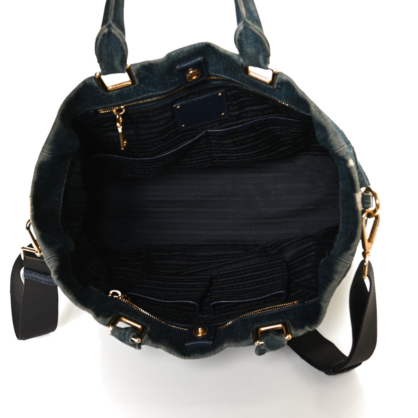 Denim Large Logo Shopping Tote