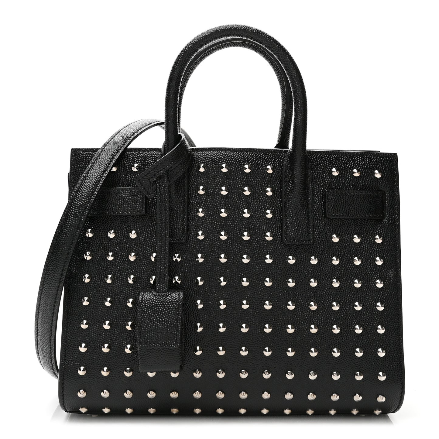 Calfskin Studded Nano Sac De Jour Black