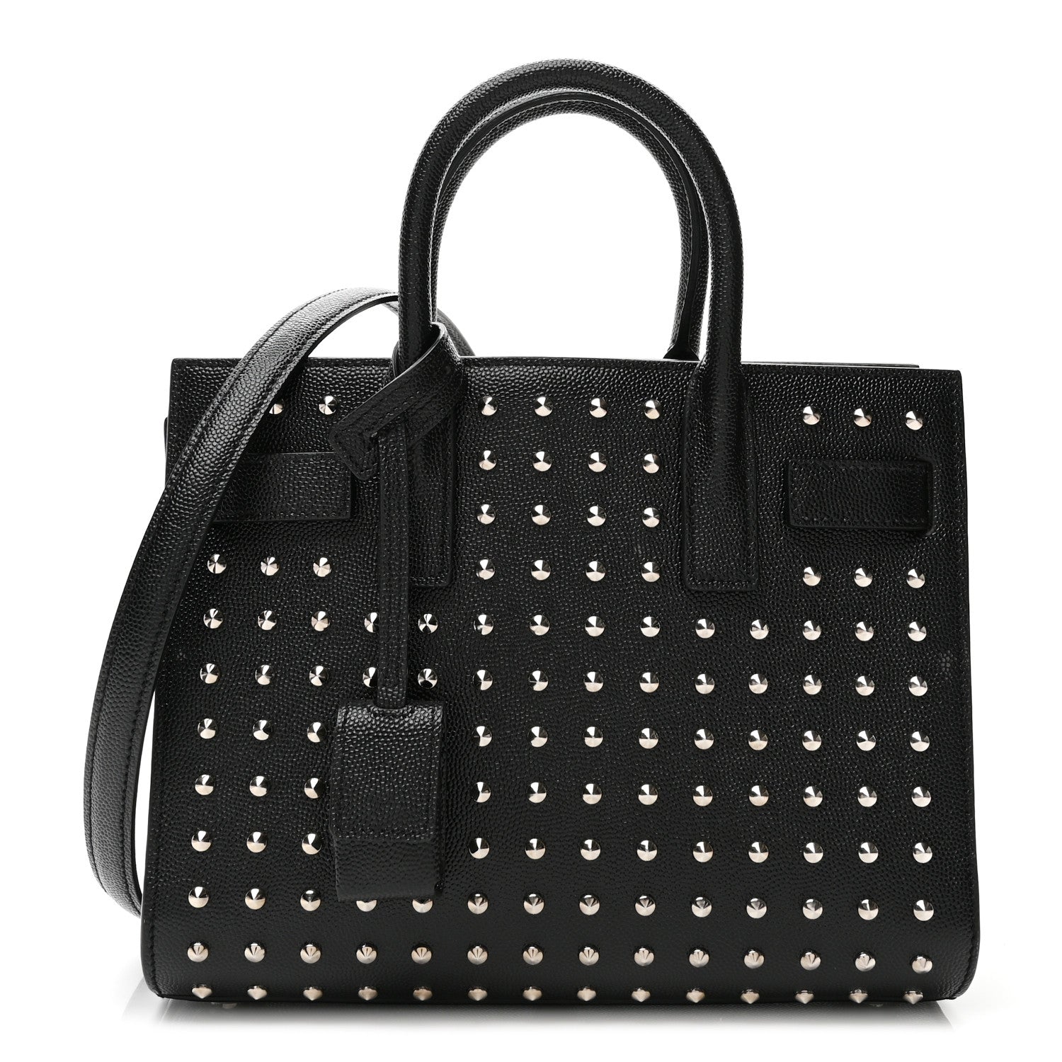 Saint Laurent Calfskin Studded Nano Sac De Jour Black 1 of 9