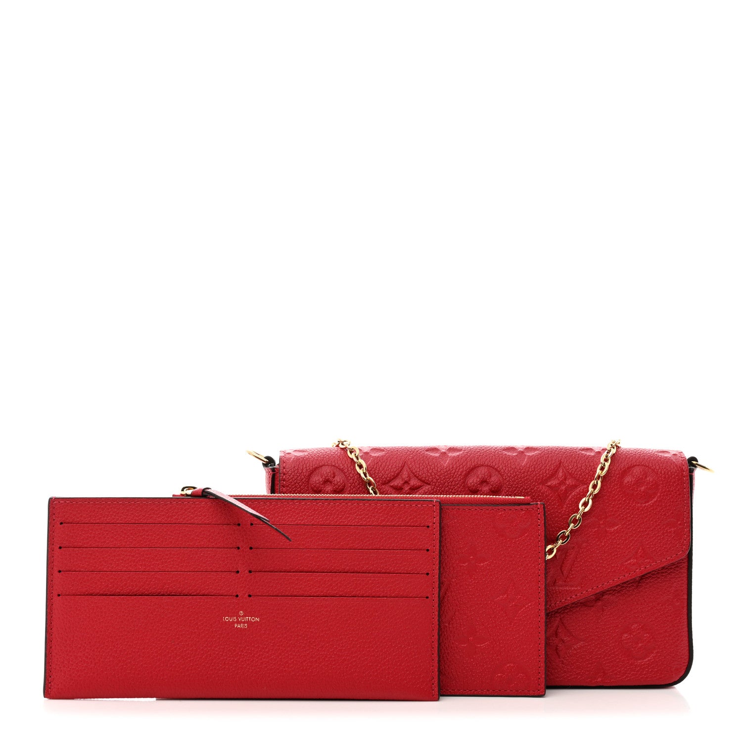 Louis Vuitton Empreinte Pochette Felicie Chain Wallet Scarlet 1 of 16