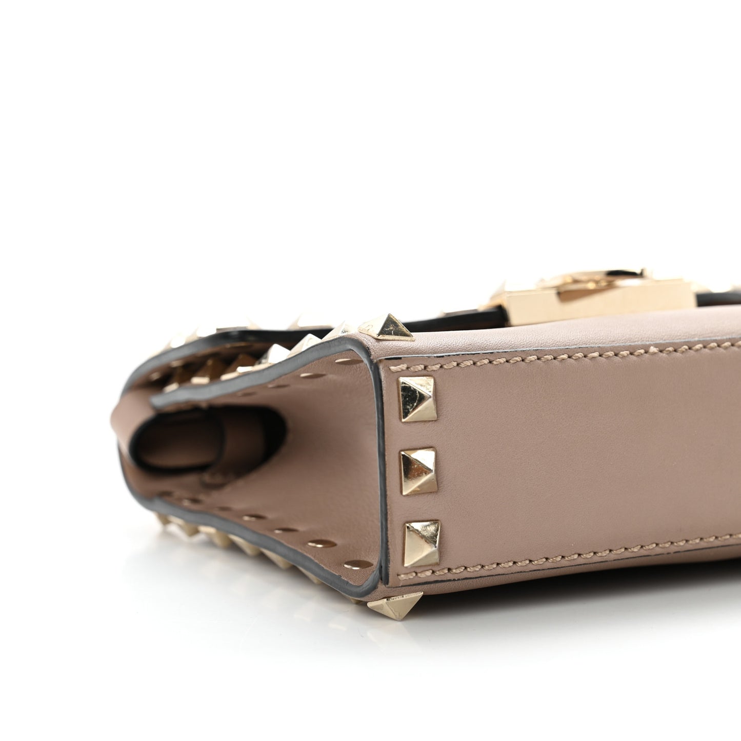 Vitello Mini Rockstud Flip Lock Crossbody Bag Poudre