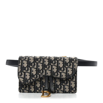 Christian Dior Oblique Saddle Belt Bag Blue 1 of 12