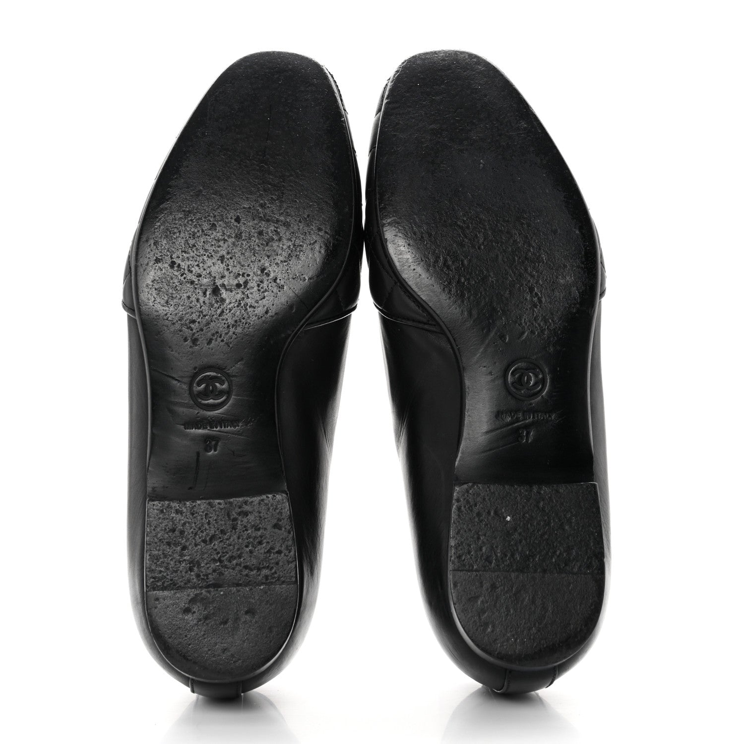 Chanel Calfskin Quilted CC Moccasin Loafers 37 Black 5 of 8