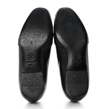 Chanel Calfskin Quilted CC Moccasin Loafers 37 Black 5 of 8