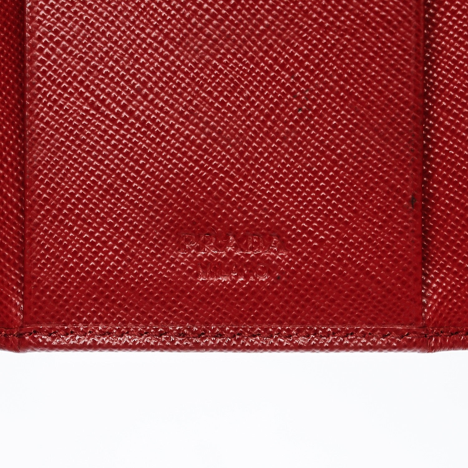 Prada Saffiano Metal 6 Key Holder Fuoco 6 of 8