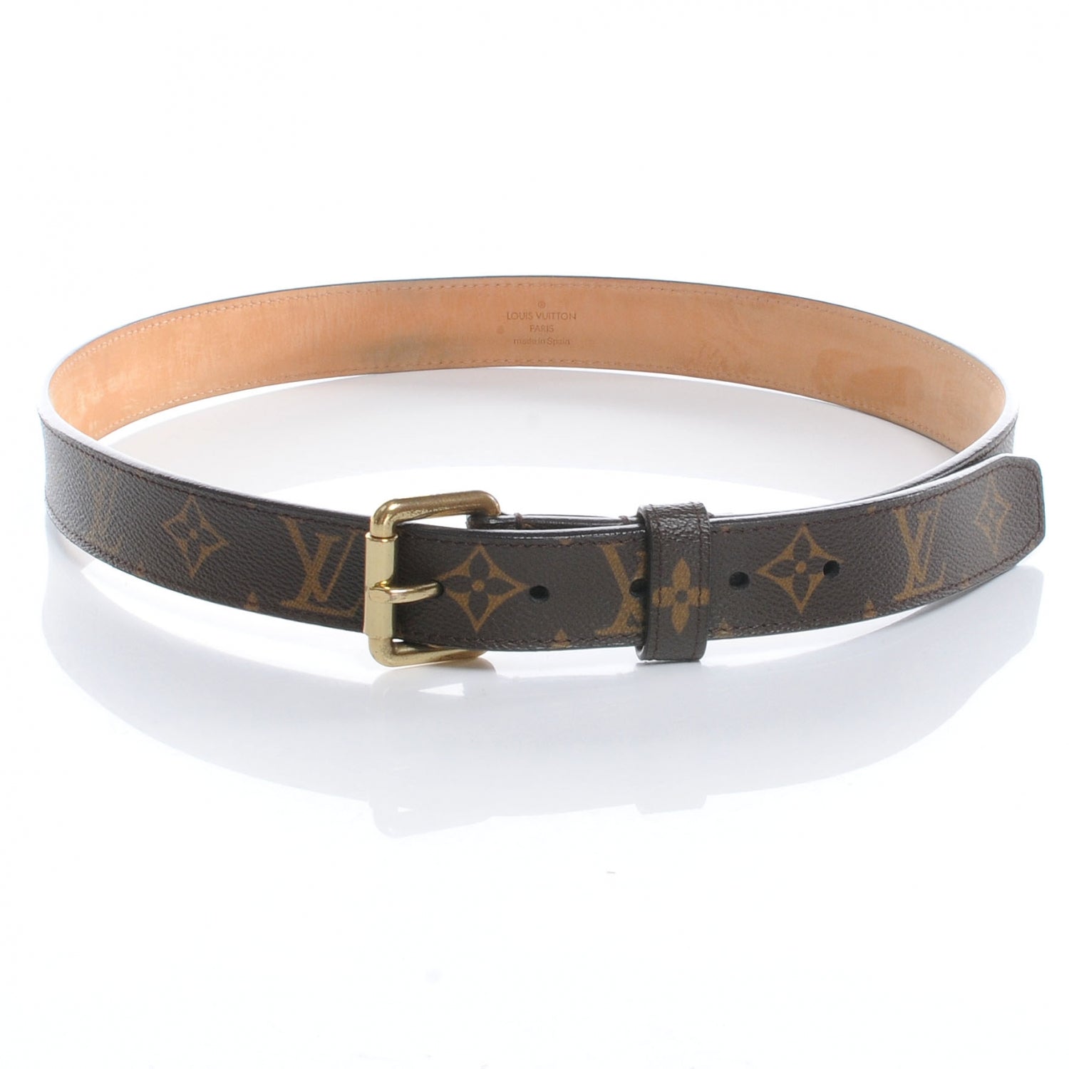 Louis Vuitton Monogram Belt Gold Buckle 90 36 1 of 7