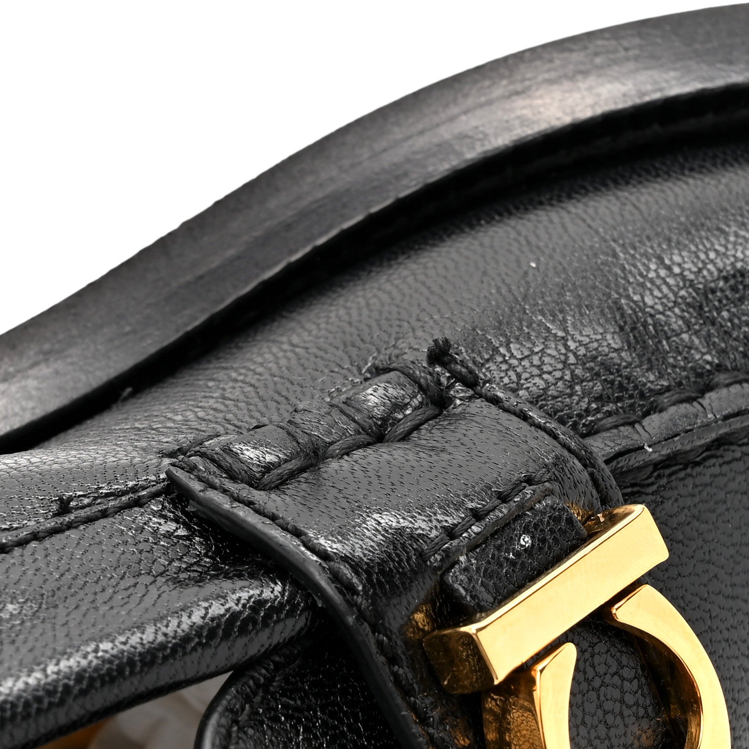 Gucci Goatskin Womens Logo 15mm Loafers 37.5 Black 9 of 10