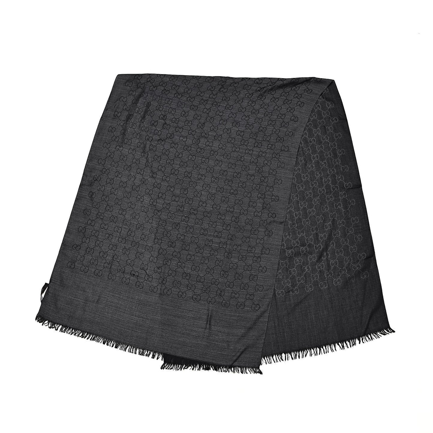 Wool Silk GG Monogram GGNat Scarf Anthracite