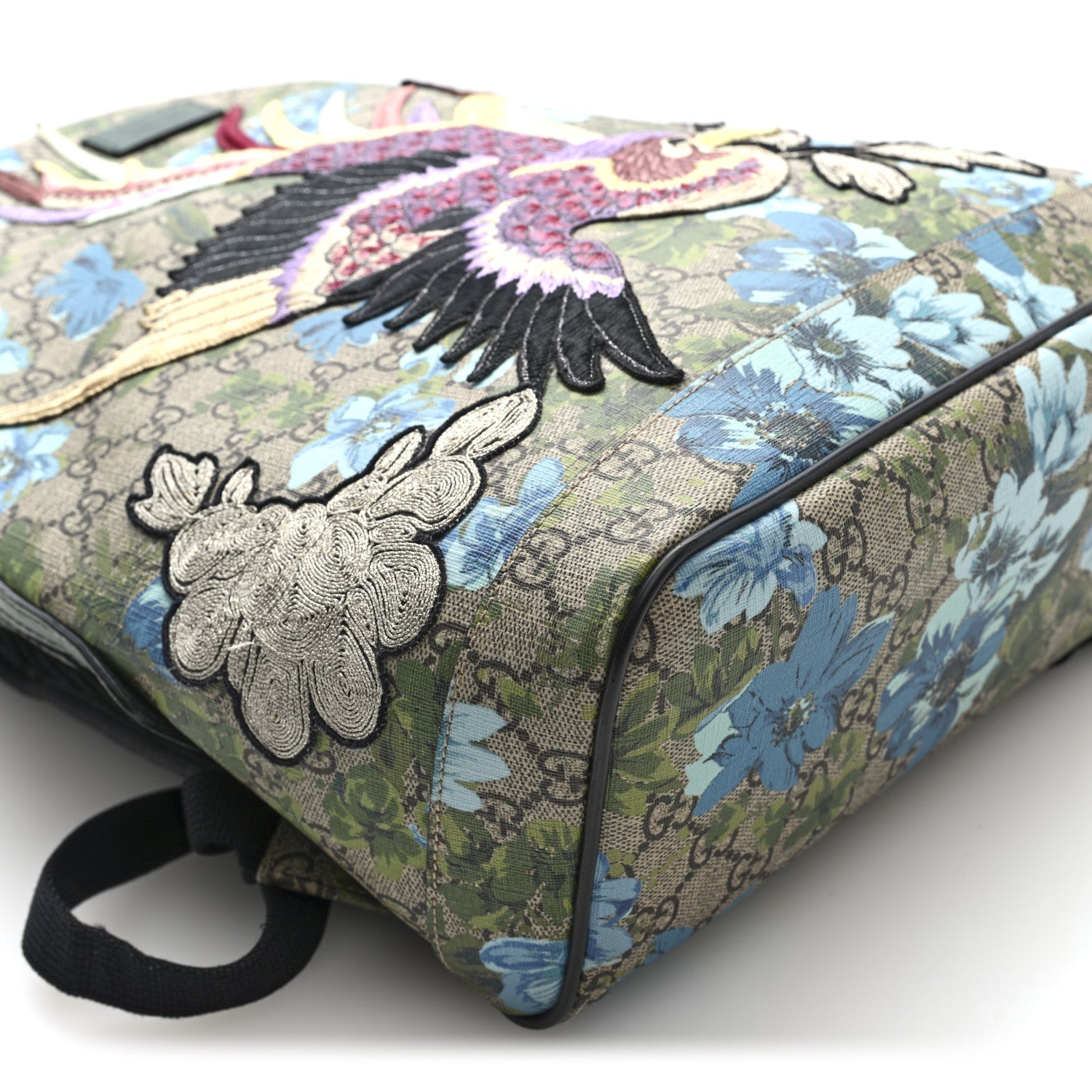 Gucci GG Supreme Monogram Blooms Bird Embroidered Dome Backpack 9 of 10