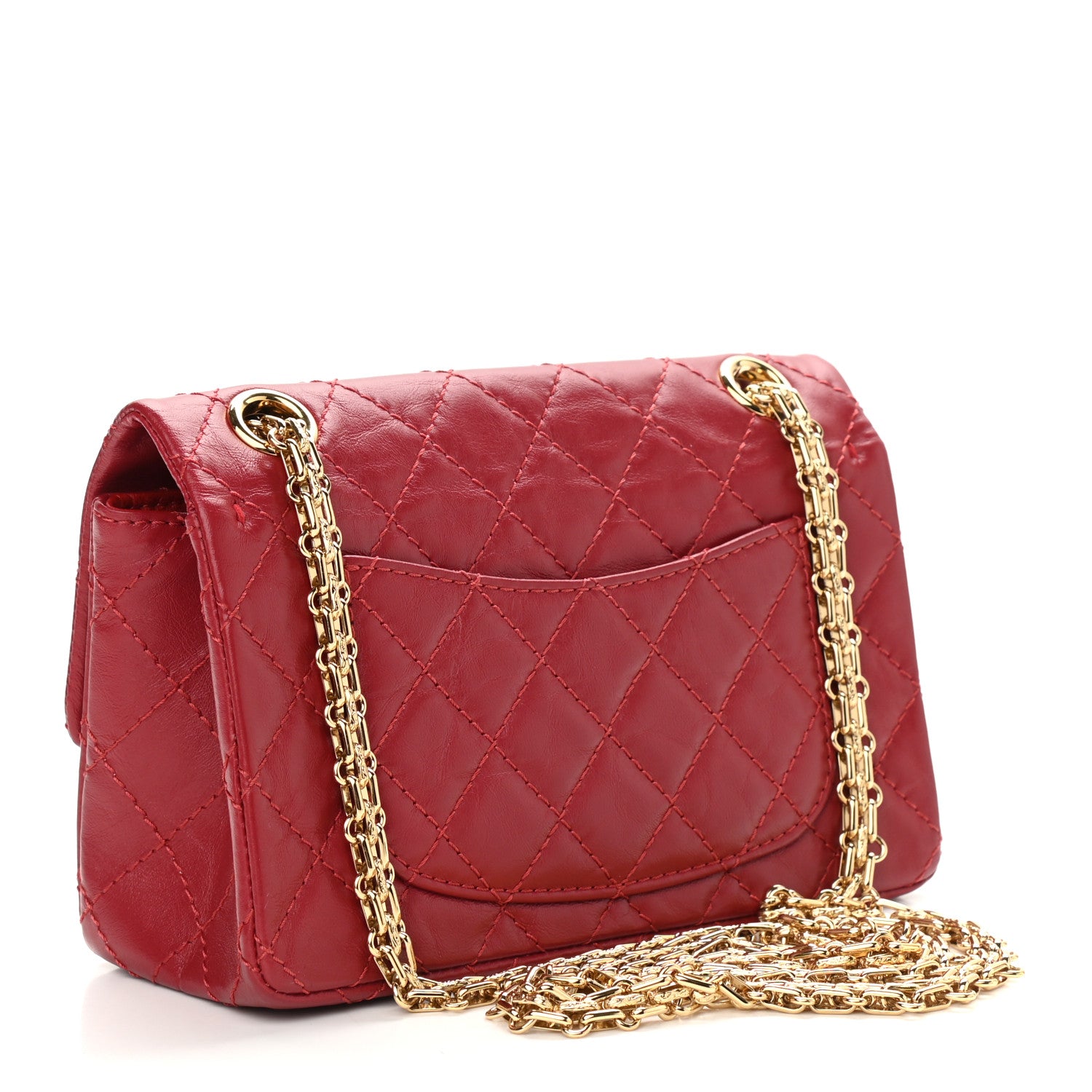 Chanel Aged Calfskin Quilted 2.55 Reissue Mini Flap Red 3 of 10