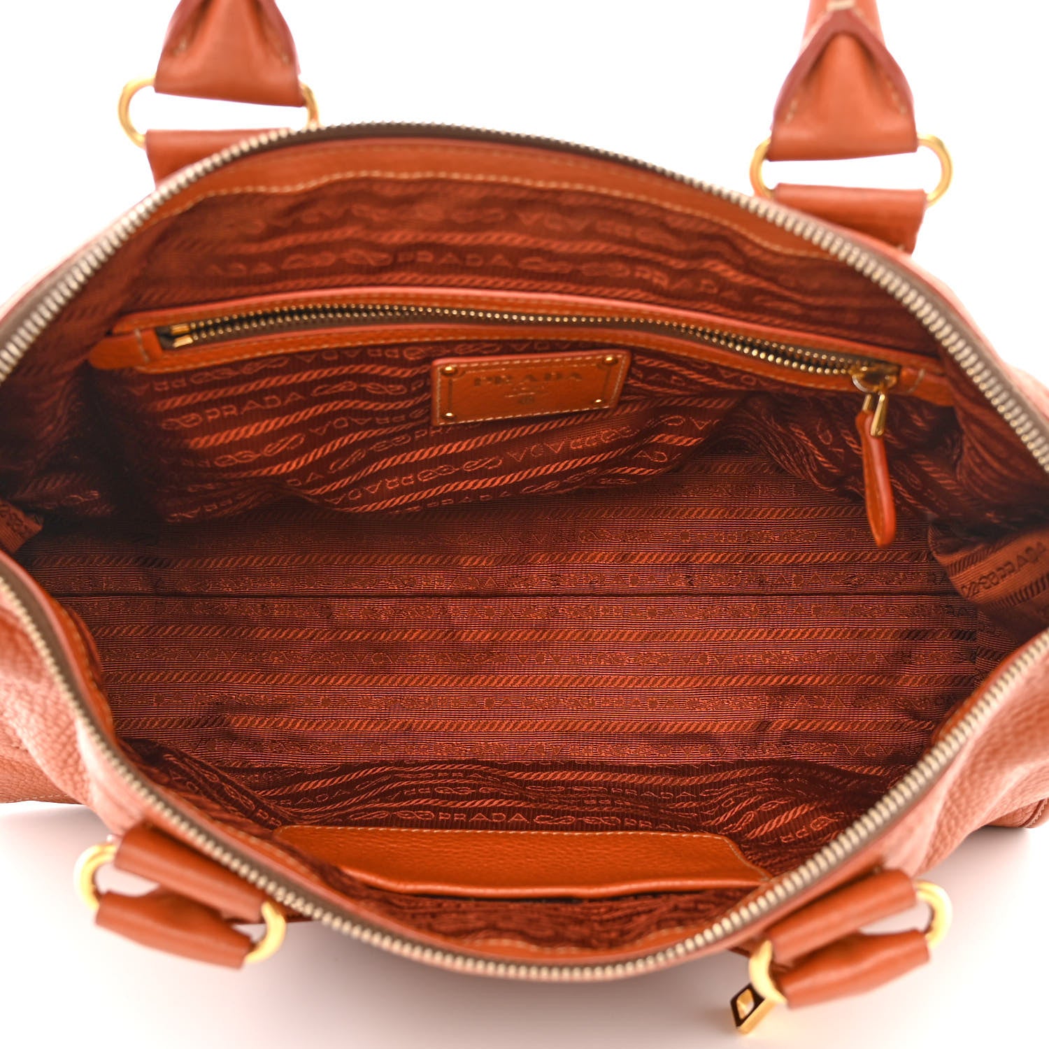 Prada Vitello Daino Shopping Satchel Rame 5 of 15