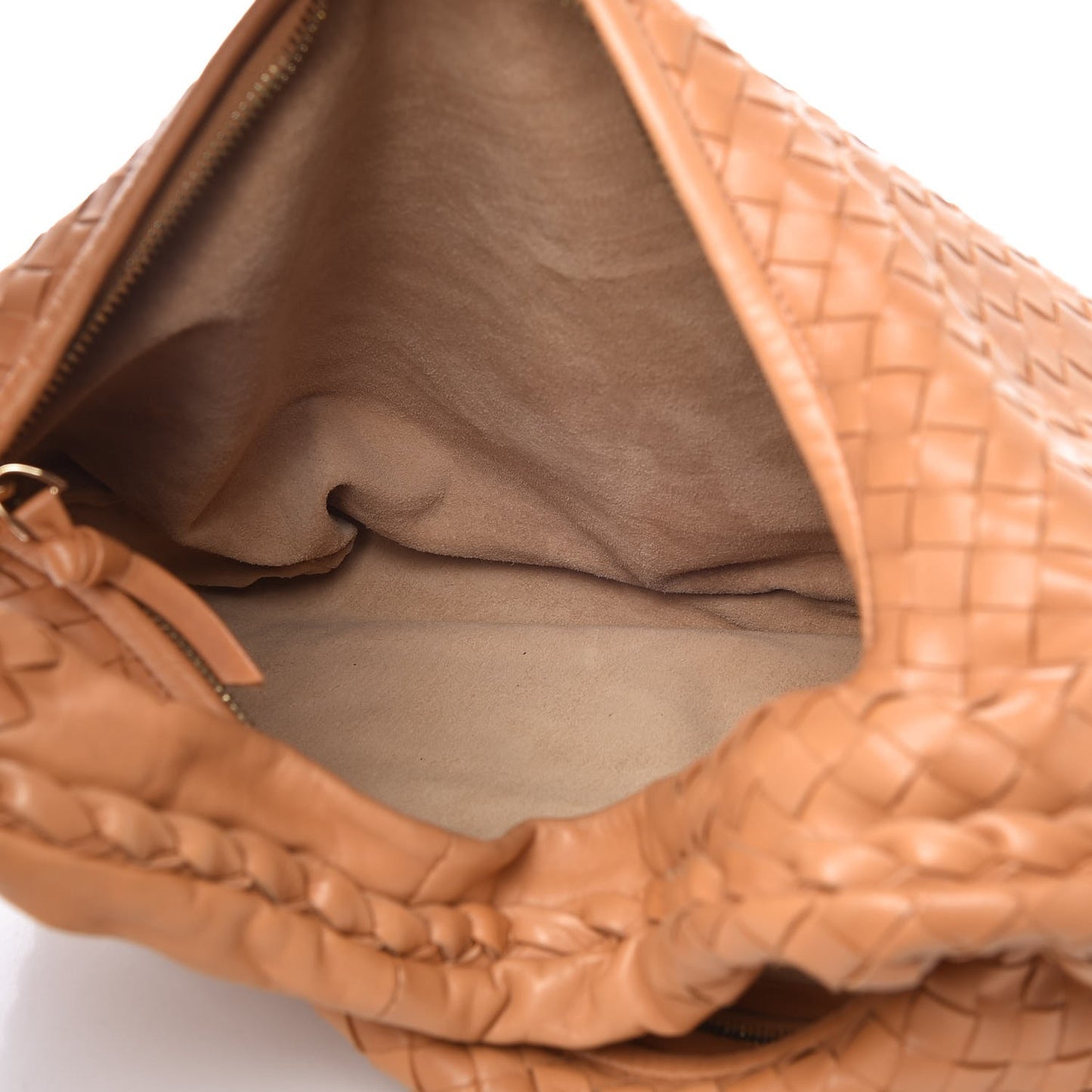 Nappa Intrecciato Medium Veneta Hobo Cannella