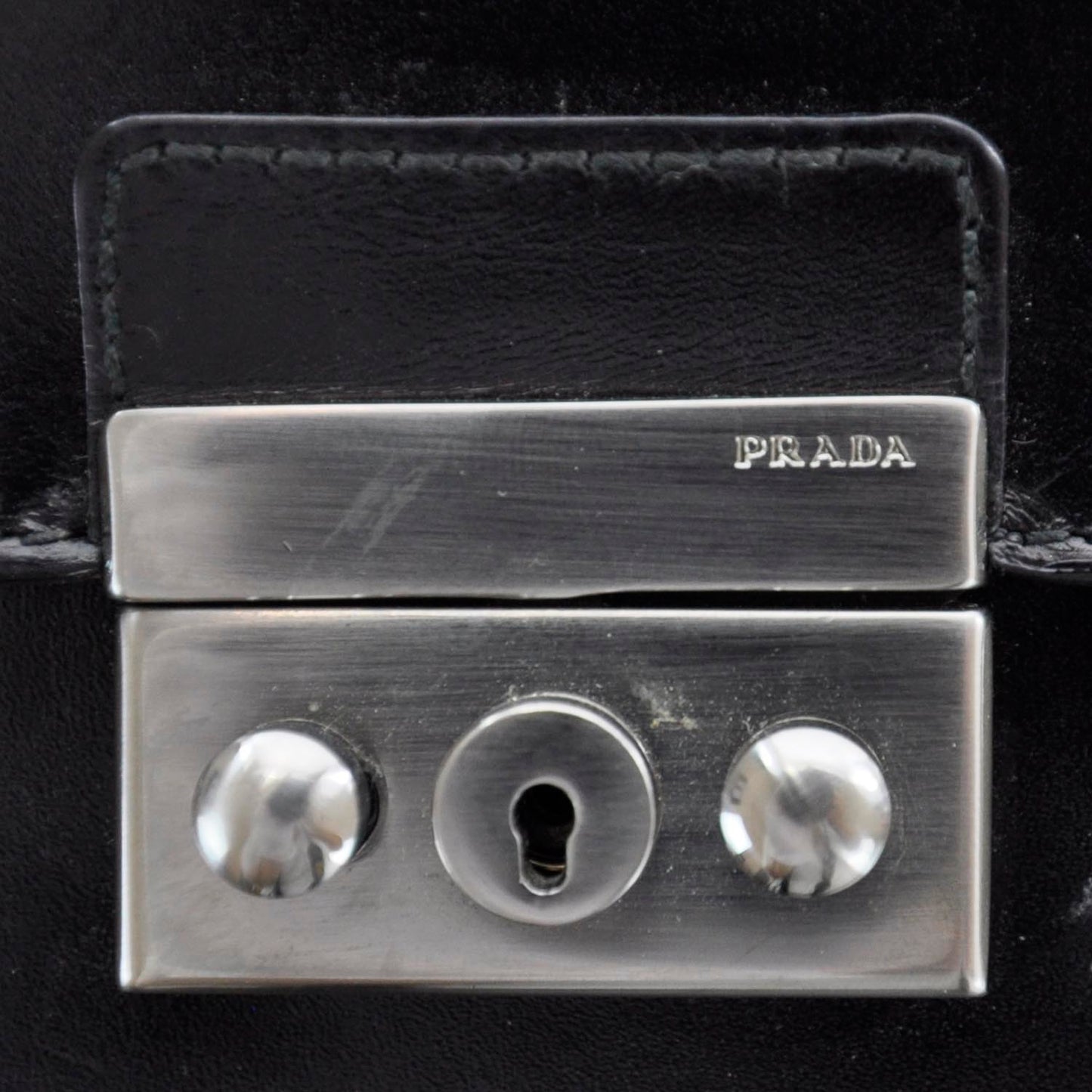 Spazzolato Pushlock Flap Bag Black