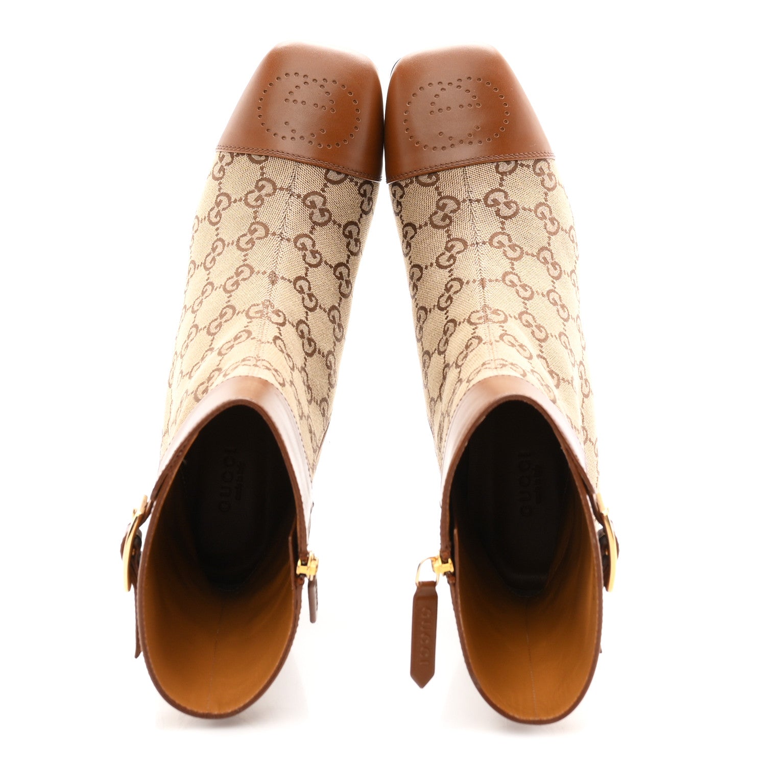 Gucci Monogram Cordovan Lux GG Ankle Boots 40.5 Beige Cuir 2 of 10
